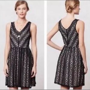 Anthro Moulinette Soeurs Black Lace Dress Sz L